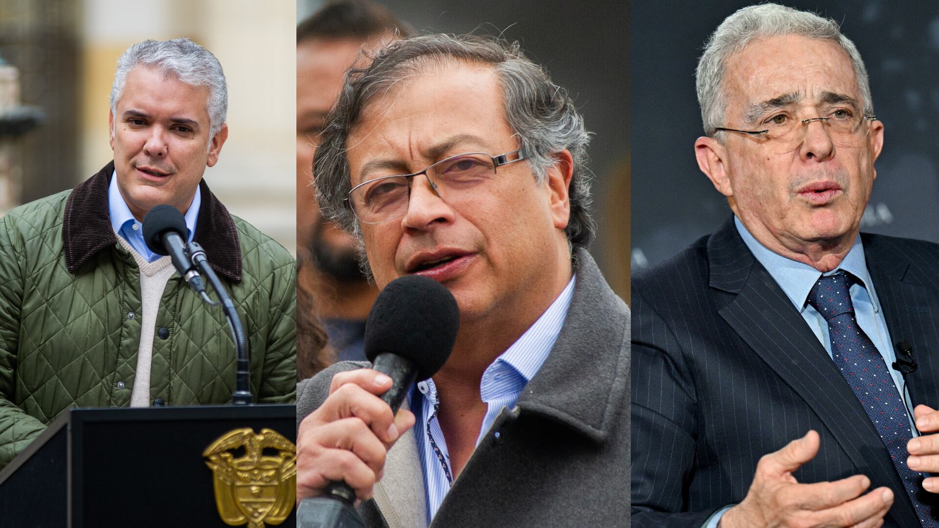 Iván Duque. Getty Images / Gustavo Petro. Getty Images / Álvaro Uribe. Getty Images