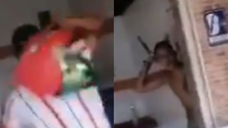 Hinchas del América y del Cali se enfrentaron con cuchillos. Foto: Redes sociales