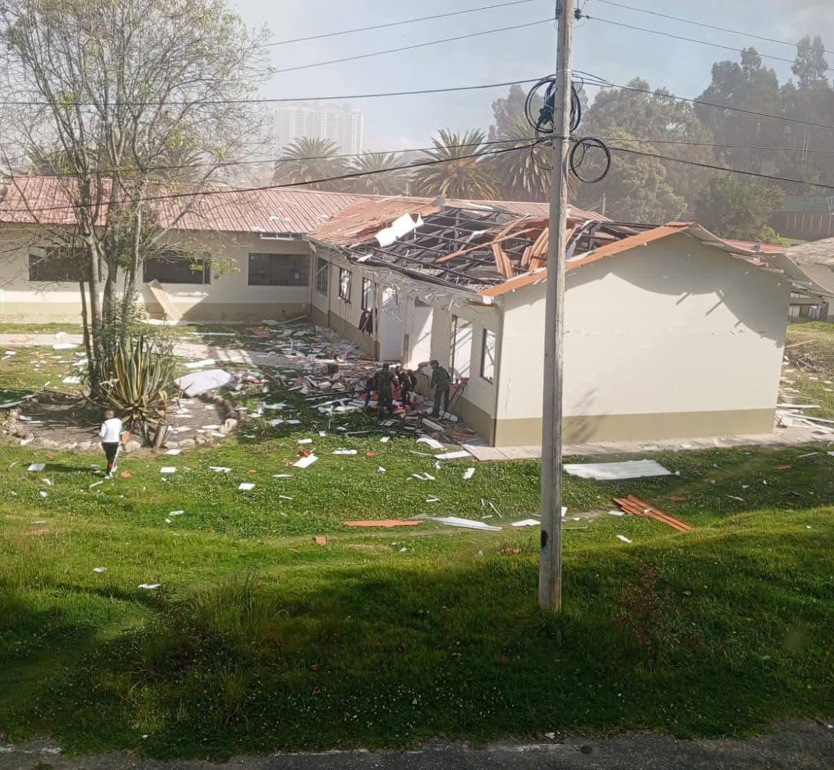 Las detonaciones en el Batallón SImón Bolívar de Tunja, destruyeron el dispensario donde eran atendidos los militares y sus familias/ Foto. Suministrada