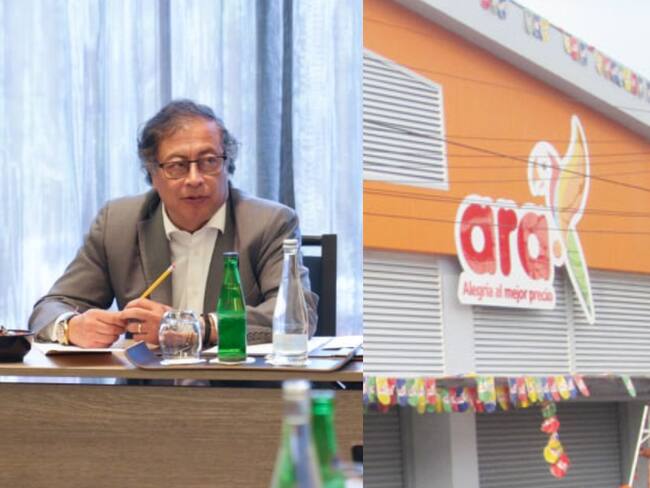 Gustavo Petro y tiendas ARA | Fotos: Colprensa