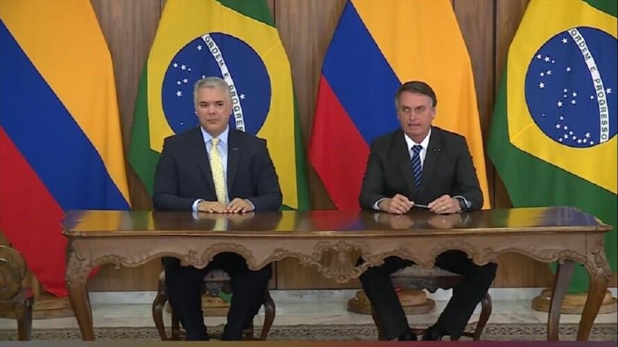 Bolsonaro reveló la solicitud del presidente Duque de la renovación de la flota de aviones de entrenamiento. Foto: Proporcionada por Alejandra Uribe