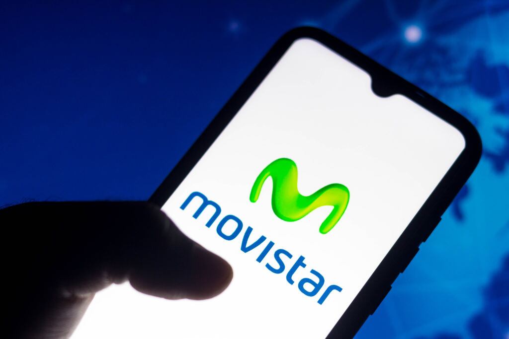 the Movistar logo  (Photo Illustration by Rafael Henrique/SOPA Images/LightRocket via Getty Images)