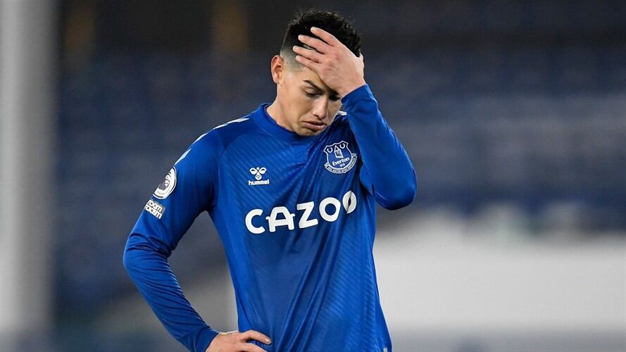 James Rodríguez no jugará ante el Manchester United. Foto: PETER POWELL/POOL/AFP via Getty Images