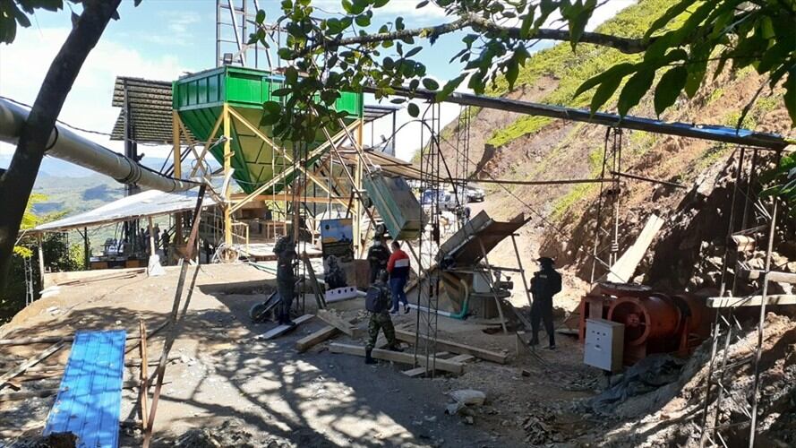 Uno de los entables mineros intervenidos en las últimas horas en el departamento del Cauca. Foto: Cortesía CRC