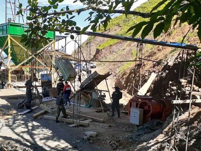 Uno de los entables mineros intervenidos en las últimas horas en el departamento del Cauca. Foto: Cortesía CRC