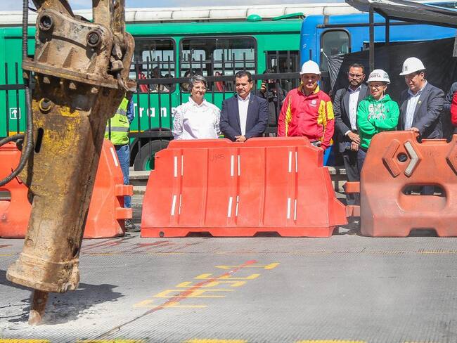 Construcción del Cable Aéreo de San Cristóbal. Foto: cortesía Alcaldía de Bogotá.