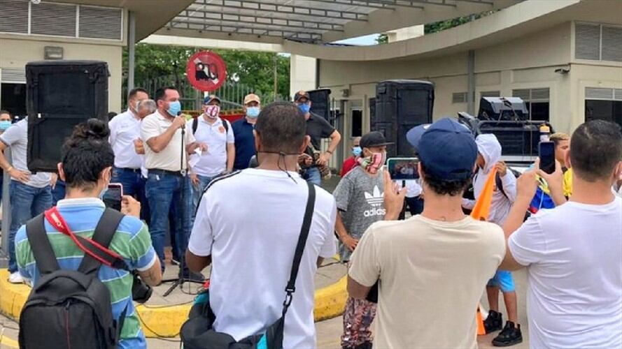 Protesta refinería. Foto:suministrada.