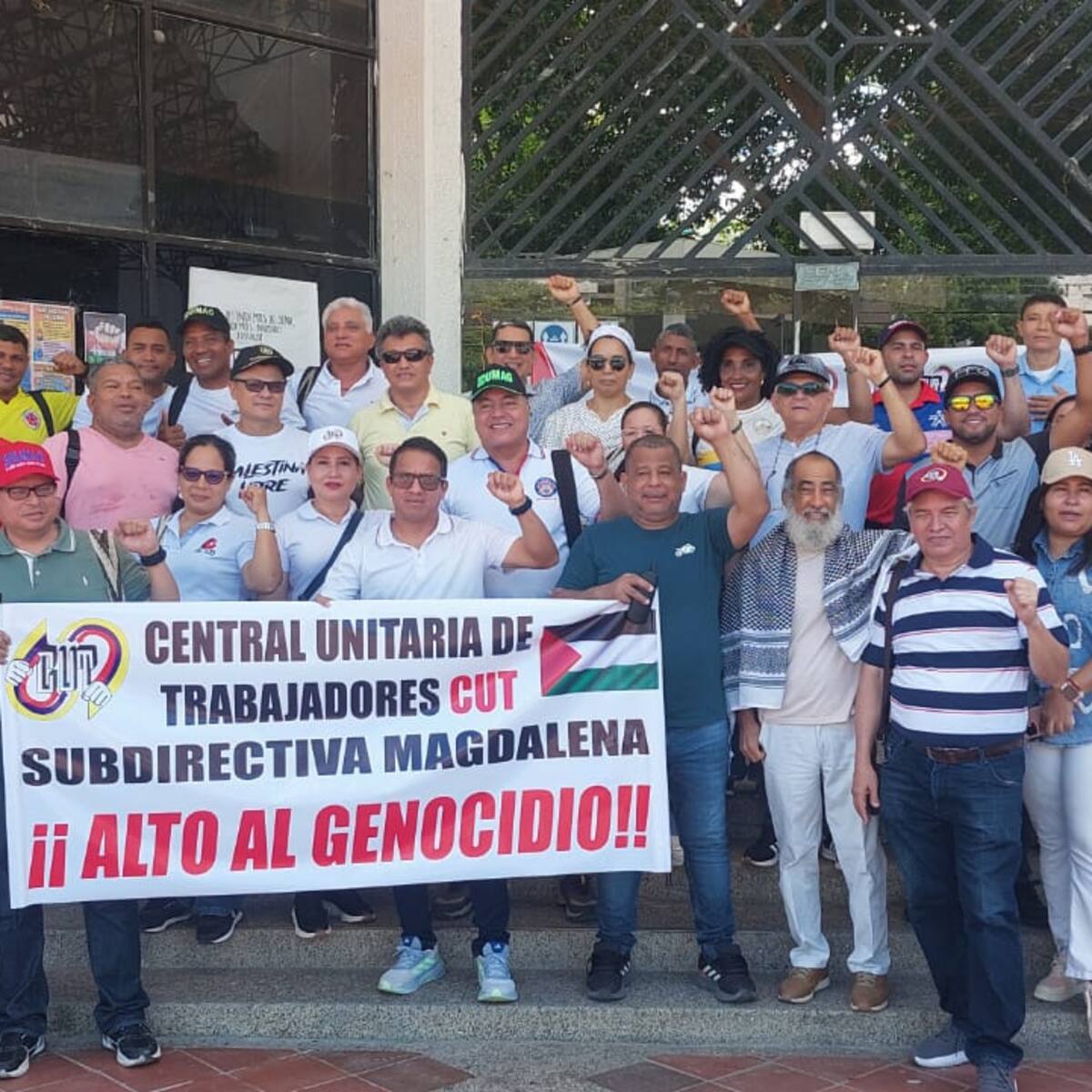 Sindicatos en el Magdalena lideran plantón en solidaridad con el pueblo palestino