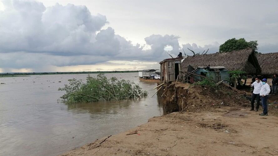 Ante el riesgo de desbordamiento, la comunicación fluvial entre los departamentos del Atlántico y Magdalena se encuentra suspendida. . Foto: Cortesía: Personería Salamina