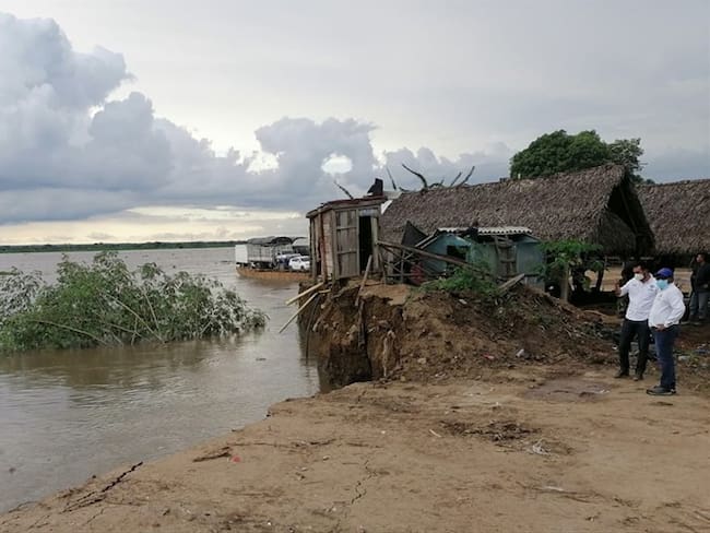 Ante el riesgo de desbordamiento, la comunicación fluvial entre los departamentos del Atlántico y Magdalena se encuentra suspendida. . Foto: Cortesía: Personería Salamina