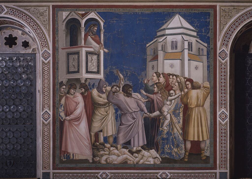 'Masacre de los Inocentes'. Fresco Italiano por el pintor renacentista Giotto di Bondone. Foto: Antonio Quattrone/Archivio Quattrone/Mondadori Portfolio via Getty Images.