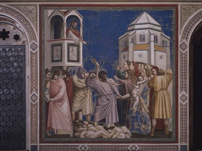 'Masacre de los Inocentes'. Fresco Italiano por el pintor renacentista Giotto di Bondone. Foto: Antonio Quattrone/Archivio Quattrone/Mondadori Portfolio via Getty Images.