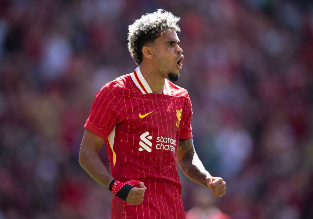 Luis Díaz en pretemporada con el Liverpool. Foto: Getty Images.