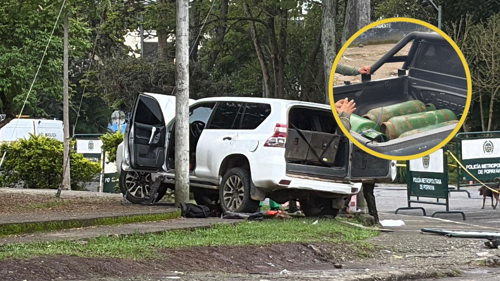 Los explosivos tenían la capacidad de destruir cinco cuadras a la redonda. Crédito: Policía Popayán.