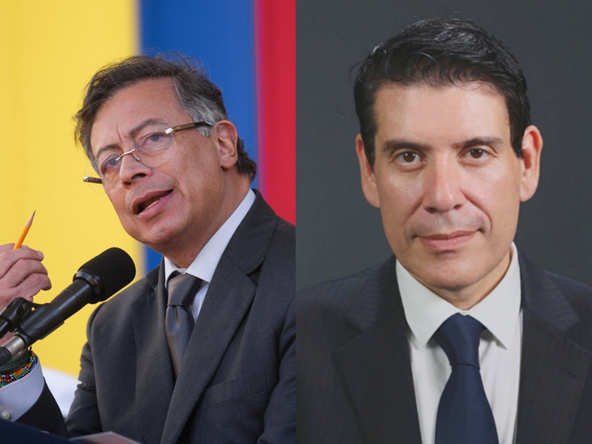 Mauricio Gaona y Gustavo Petro. Fotos: Colprensa y Presidencia.