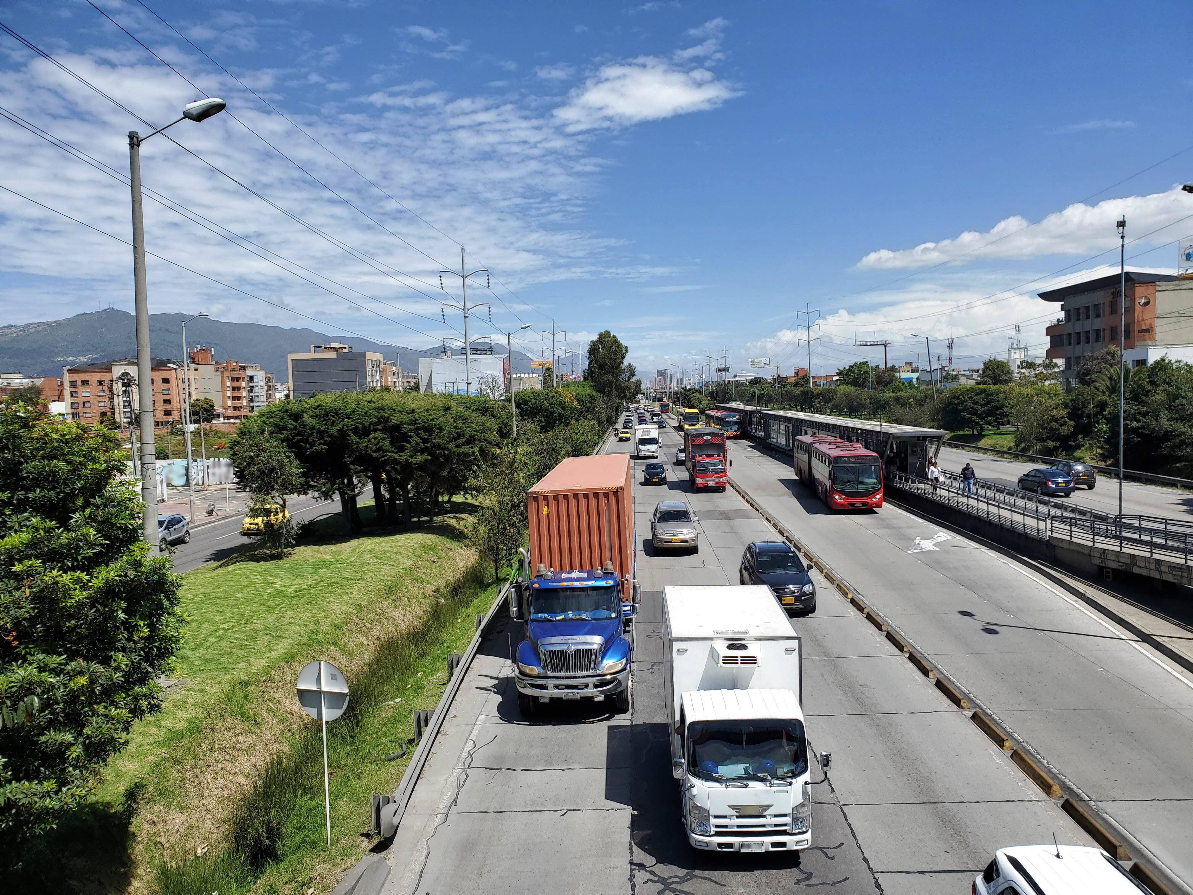 Paro camioneros 30 de agosto en Bogotá. Imagen vía Getty Images