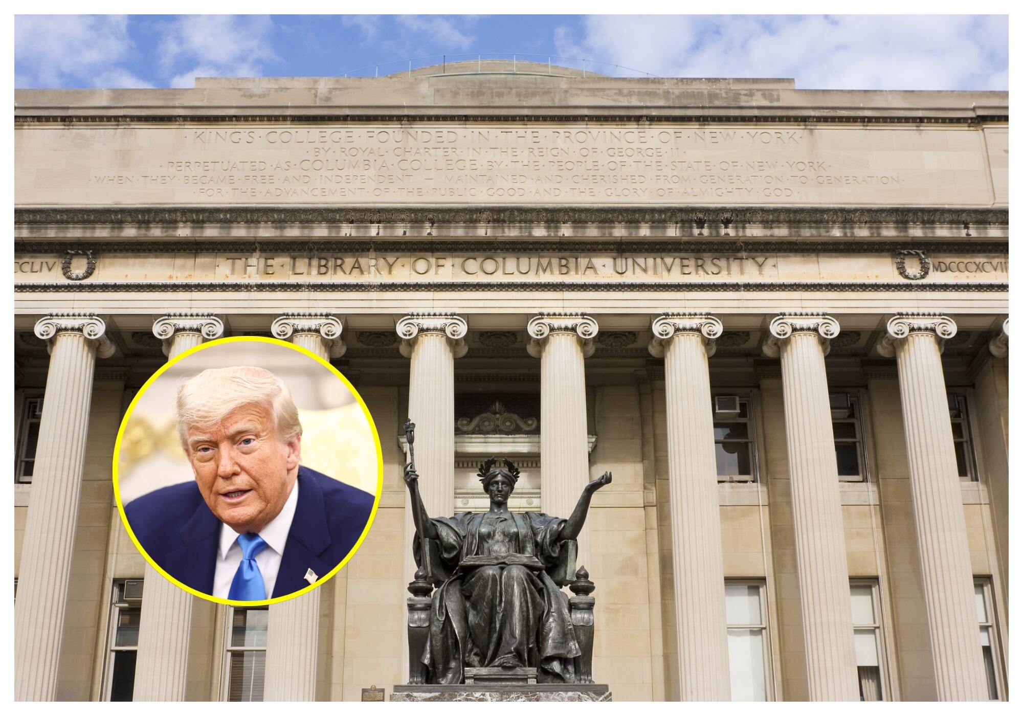 Gobierno de Trump acusó a Universidad de Columbia de violar la ley de derechos civiles. Foto: Getty Images y EFE.
