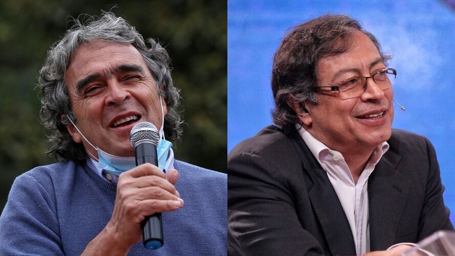 Sergio Fajardo, excandidato presidencial de la Alianza Verde y Gustavo Petro, líder del partido político Colombia Humana. Foto: Colprensa/Camila Díaz