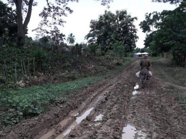 Pésimo estado de las vías afecta jornadas de clases en zona rural de Moñitos, Córdoba. Foto: cortesía (referencia).