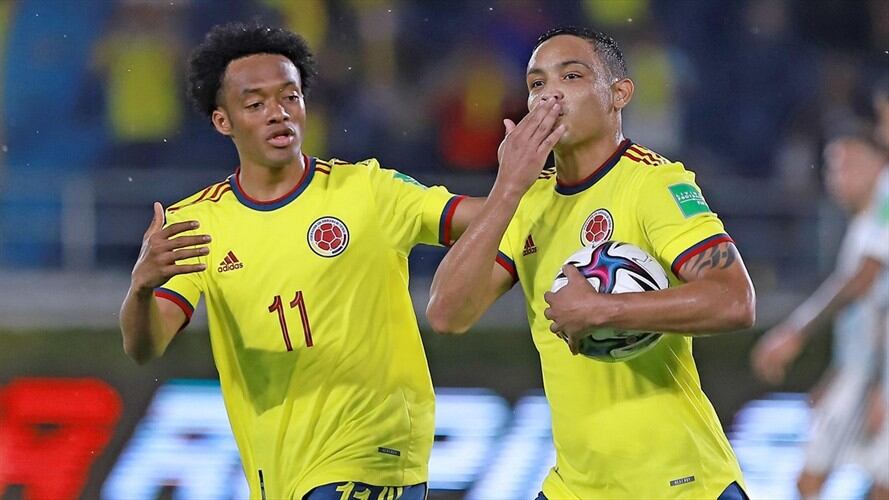 Juan Guillermo Cuadrado y Luis Fernando Muriel con Colombia. Foto: Colprensa - Cortesía FCF