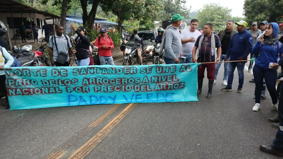 Arroceros bloquean dos ejes viales en Norte de Santander