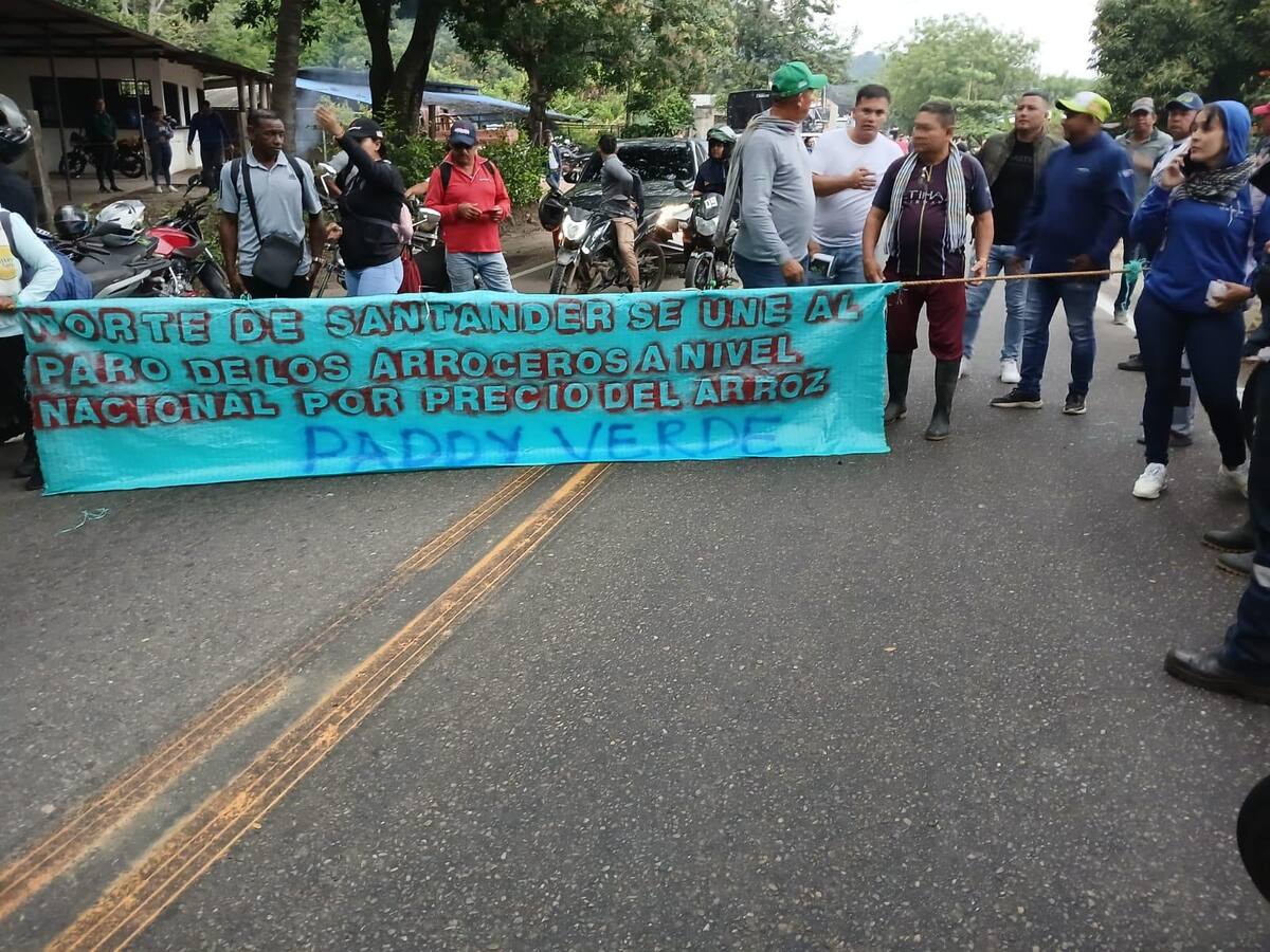 Arroceros bloquean dos ejes viales en Norte de Santander