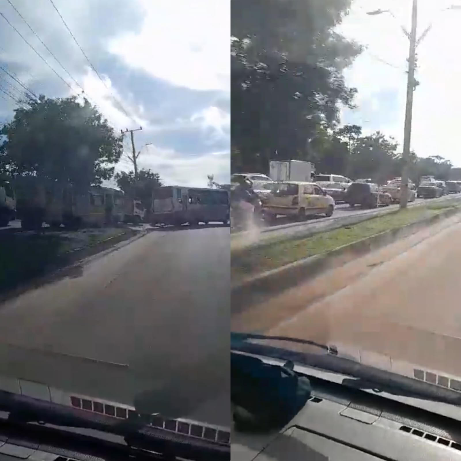 Bloqueos en la Circunvalar de Barranquilla. Foto: Suministrada.