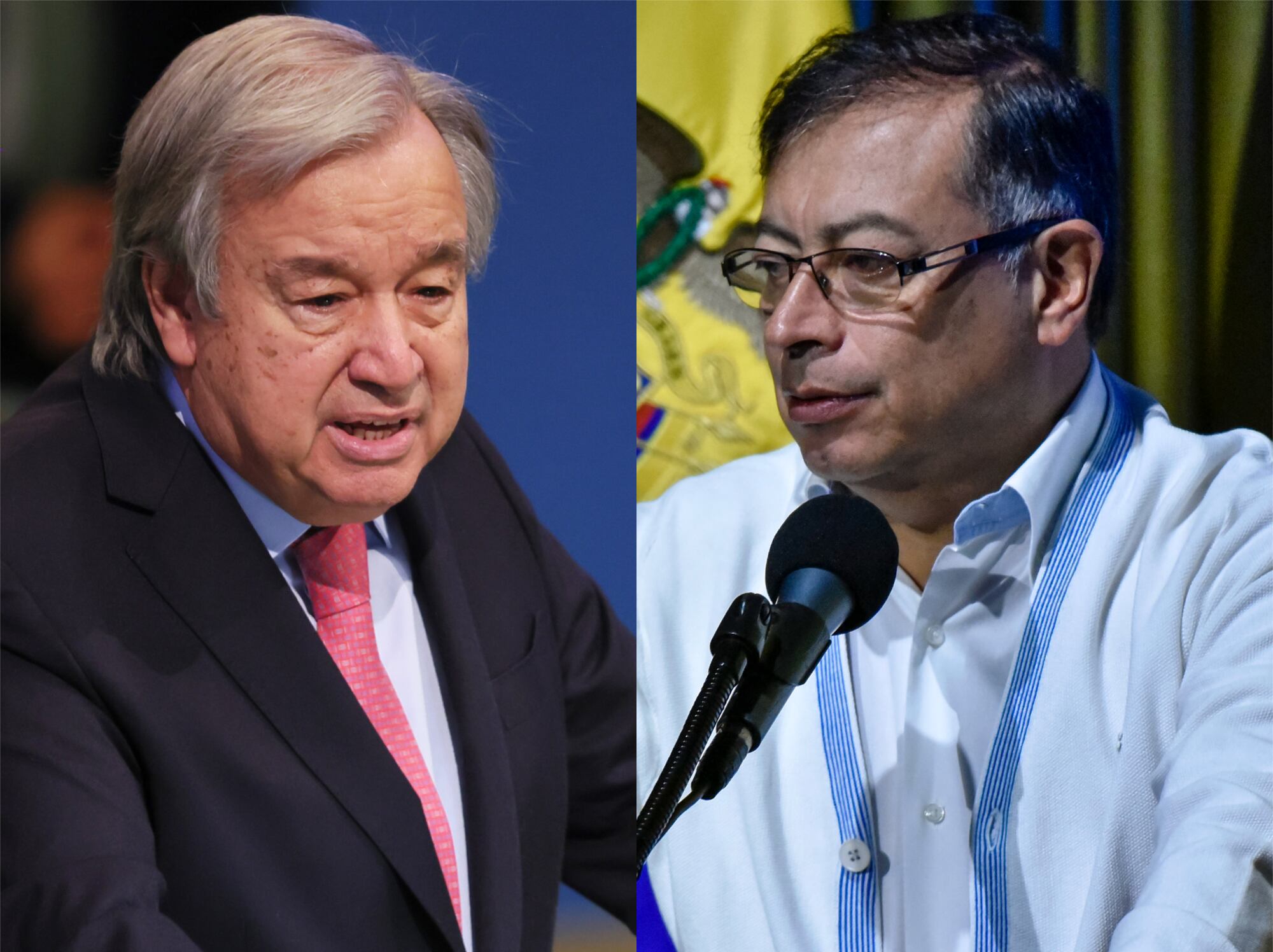 António Guterres y Gustavo Petro. Foto: Getty Images