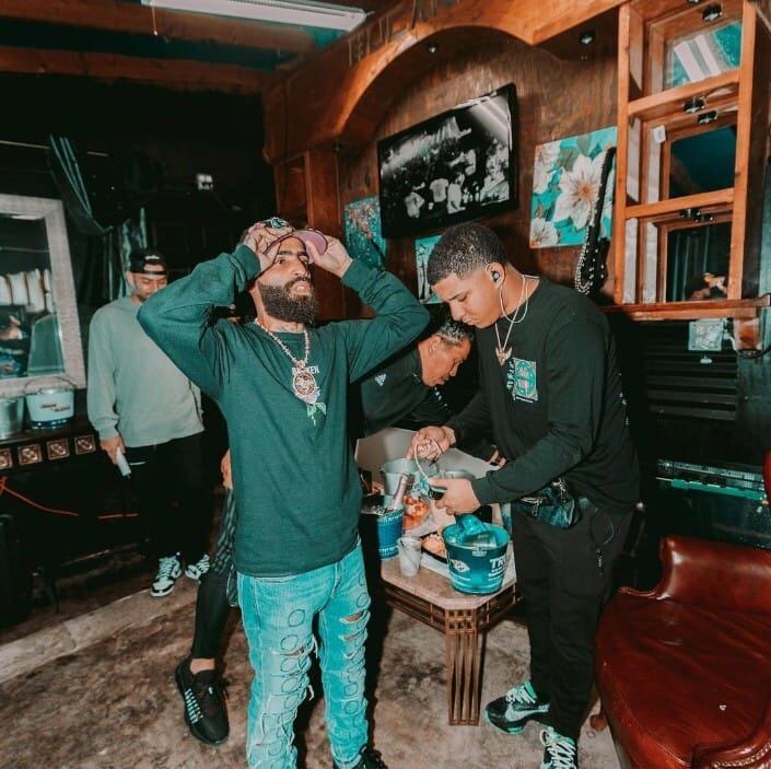 Justin Santos y Arcángel. Foto: @justinprrra