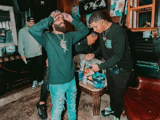 Justin Santos y Arcángel. Foto: @justinprrra