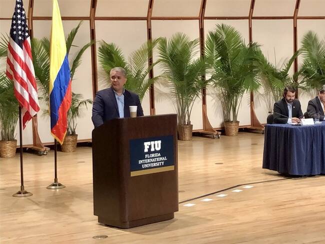 En medio de la polémica por varias fotos del ‘dossier’ entregado a la ONU, Iván Duque aclaró que el Gobierno no se detendrá y seguirá denunciando. Foto: María Kamila Correa