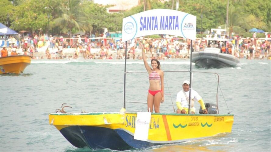 Marcela Portillo representante de Santa Marta en el desfile de Balleneras. . Foto: suministrada Prensa Fiesta del Mar