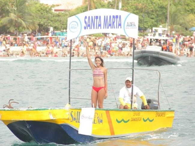 Marcela Portillo representante de Santa Marta en el desfile de Balleneras. . Foto: suministrada Prensa Fiesta del Mar