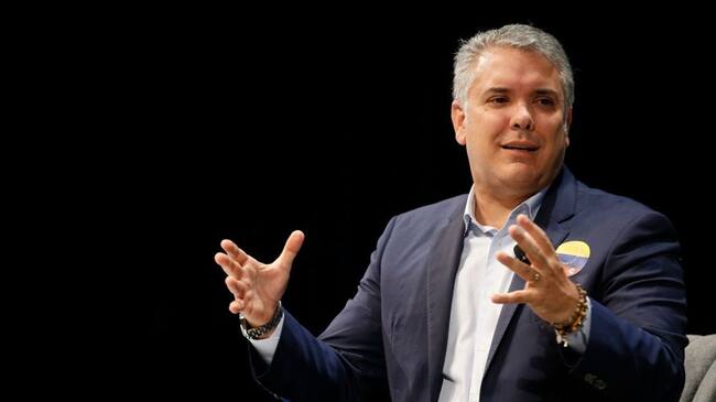 Desde el Foro Económico Colombia en Dubai, el presidente Iván Duque puso una nueva cifra de crecimiento económico. Foto: Getty Images / RICHARD BORD