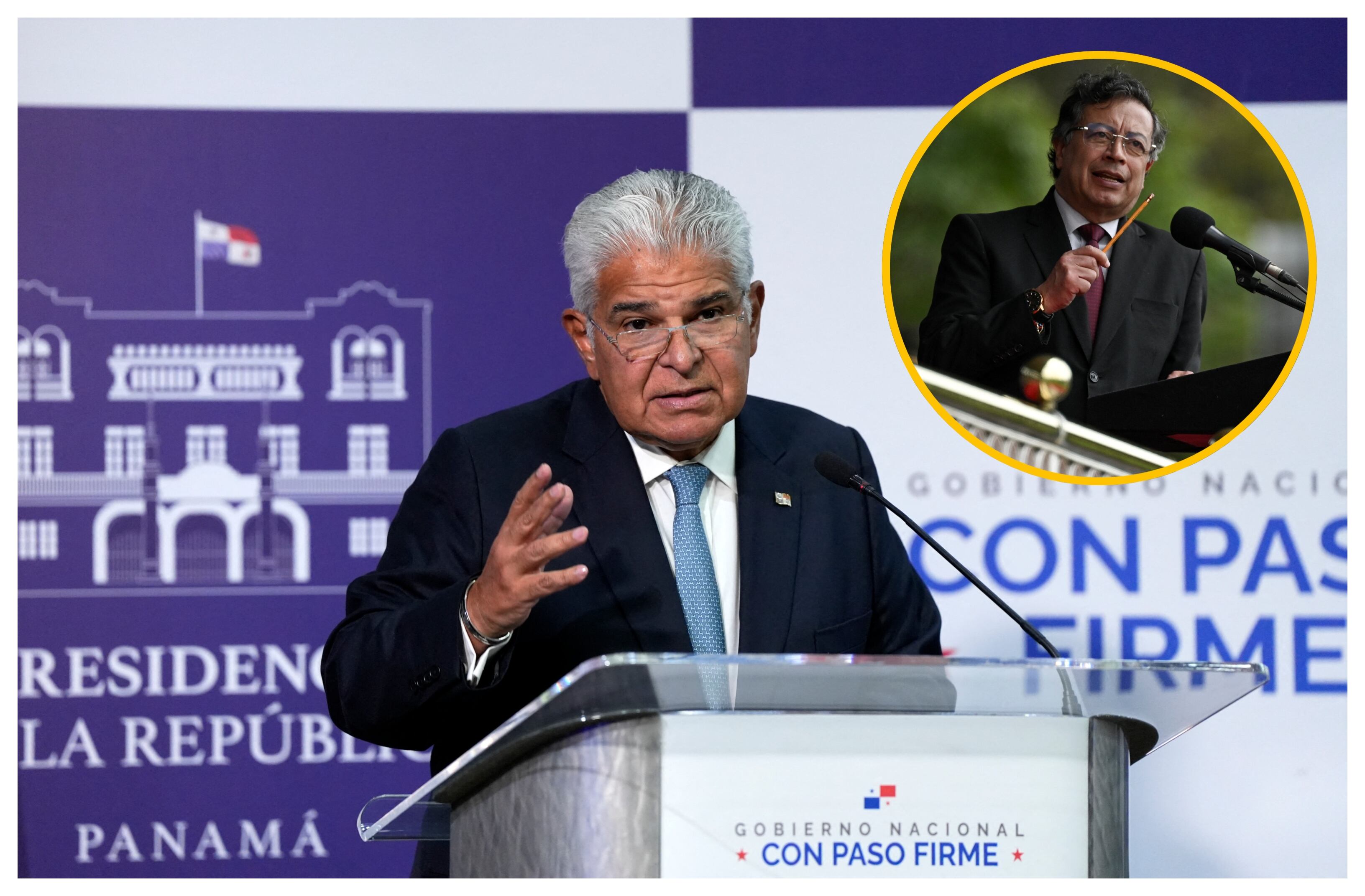 José Raúl Mulino y Gustavo Petro. Foto: ARNULFO FRANCO/AFP via Getty Images.