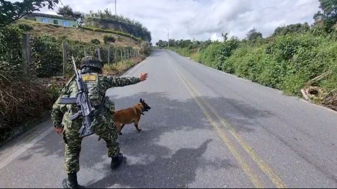 Explosivos hallados en Sandoná-Nariño. Foto: Tercera División del Ejército