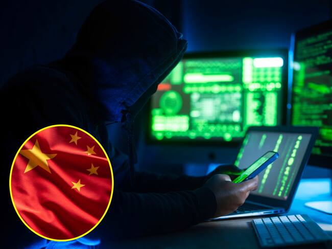 Imagen de referencia de hacker. I Foto: Getty Images. Bandera de China. I Foto: Getty Images.