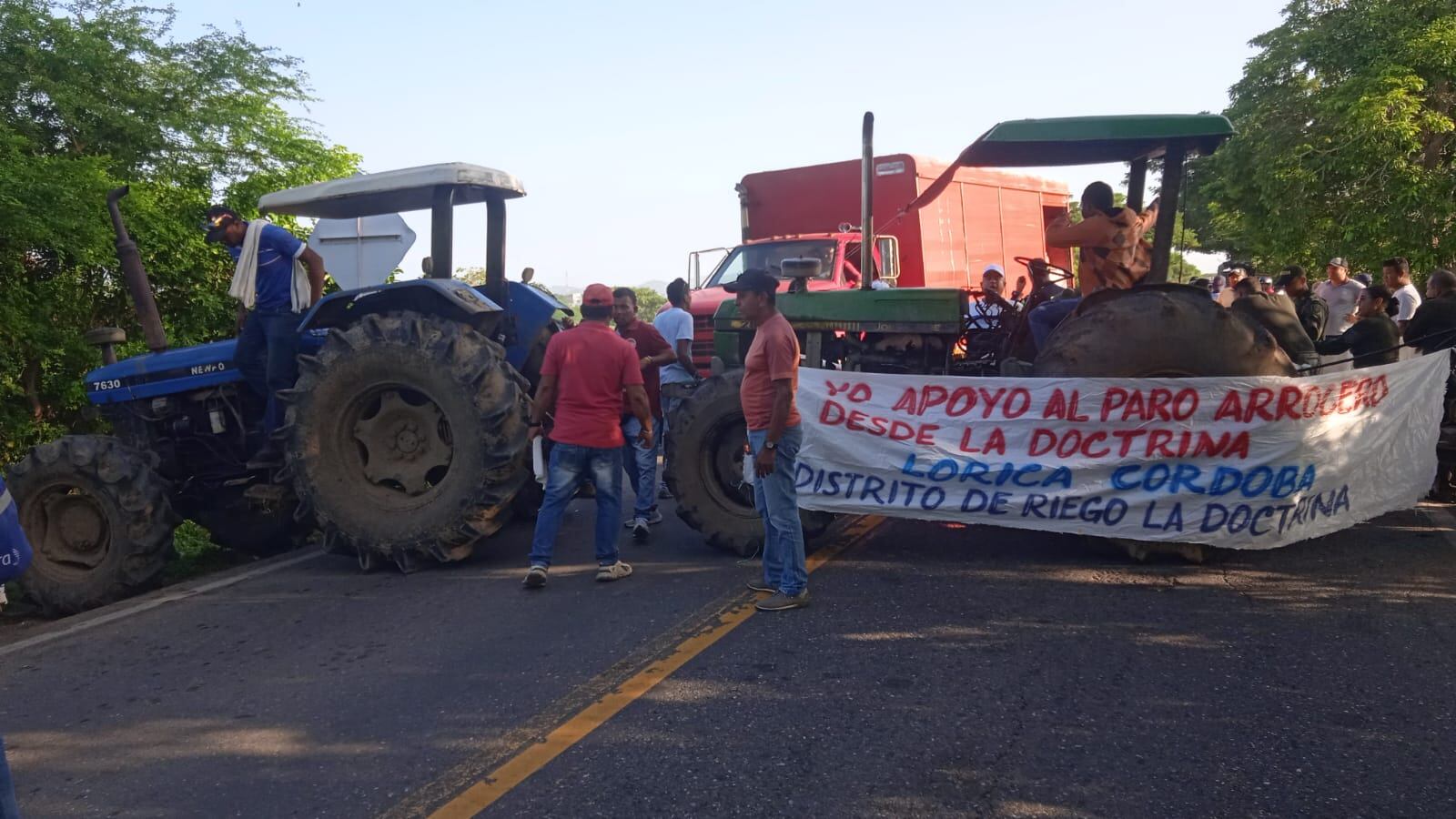 Paro arrocero en Lorica, Córdoba. Foto: cortesía (suministrada a W Radio).