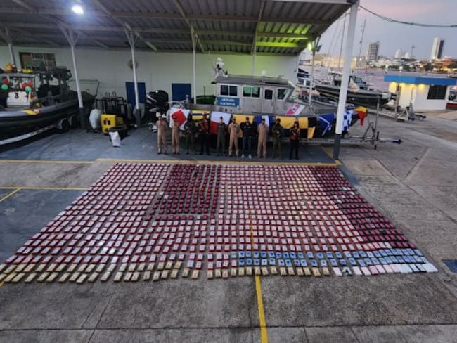 Armada incautó más de una tonelada de cocaína en el Caribe colombiano. Foto: Armada de Colombia.