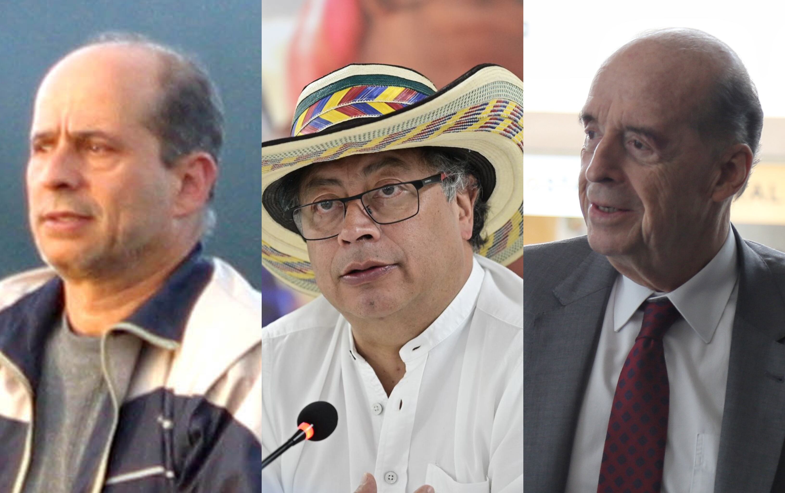 Simón Trinidad, Gustavo Petro y Álvaro Leyva. Fotos: Colprensa.