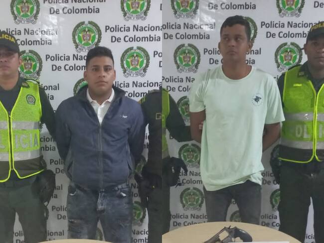 Los hombres fueron capturados por portar armas. Foto: Suministrada/ Policía Metropolitana de Barranquilla.