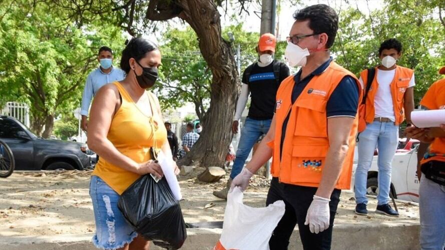 Cerca de 86.196 familias se beneficiaron de los mercados solidarios en las 4 zonas del Magdalena. Foto: Gobernación del Magdalena