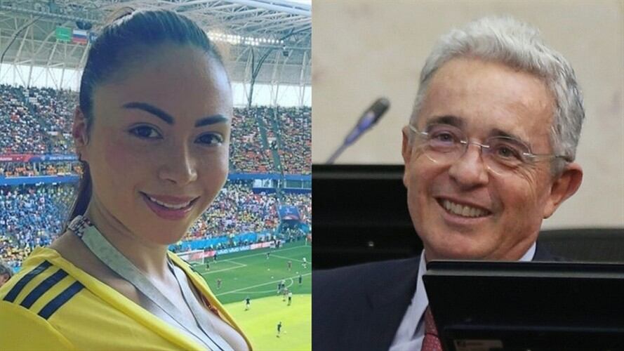 Daneidy Barrera, conocida como Epa Colombia, y el expresidente Álvaro Uribe Vélez. Foto: Colprensa / Colprensa - Camila Díaz