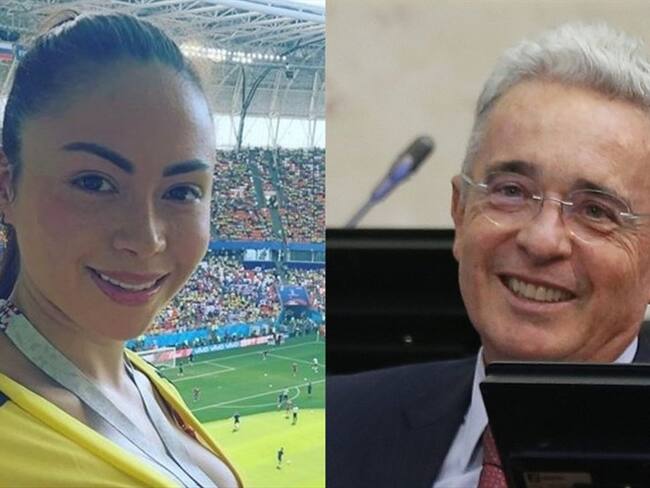 Daneidy Barrera, conocida como Epa Colombia, y el expresidente Álvaro Uribe Vélez. Foto: Colprensa / Colprensa - Camila Díaz