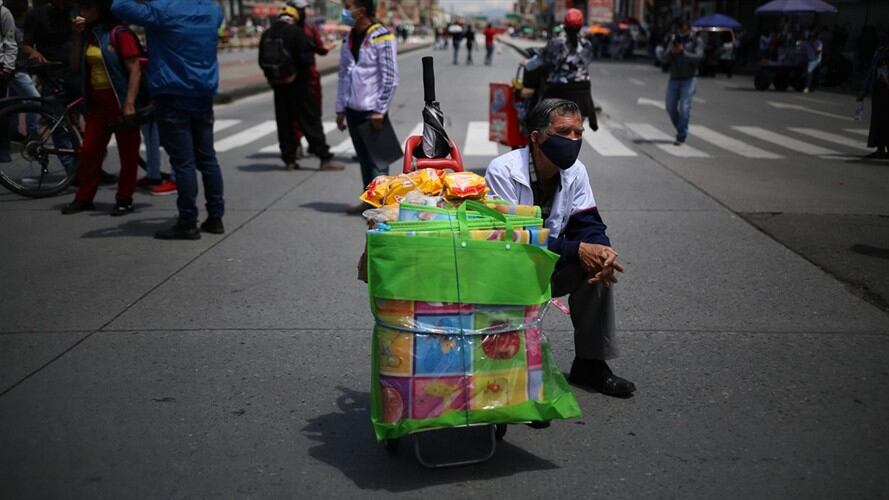 Comerciantes en Bogotá. Foto: Colprensa