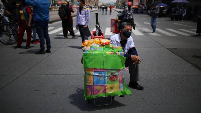 Comerciantes en Bogotá. Foto: Colprensa