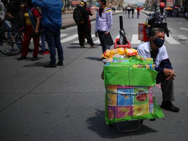 Comerciantes en Bogotá. Foto: Colprensa