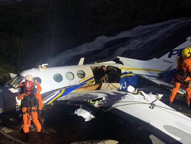 Accidente aéreo en el que murió la cantante Marília Mendonça . Foto: AFP PHOTO / MINAS GERAIS FIRE DEPARTMENT