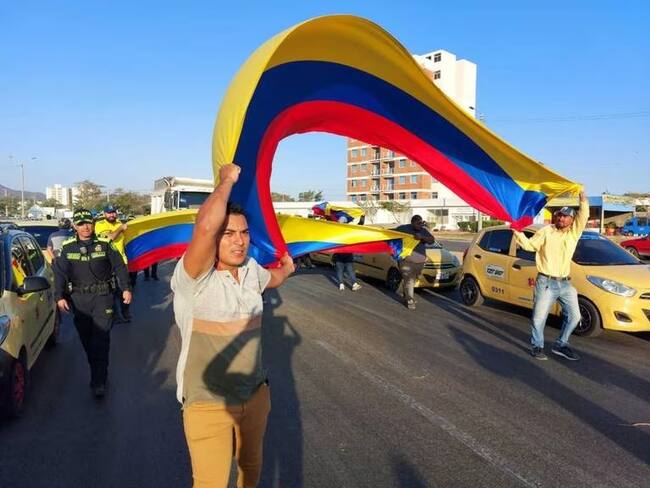 Manifestación taxistas en Santa Marta en el mes de febrero del 2023/ Gissell Campo