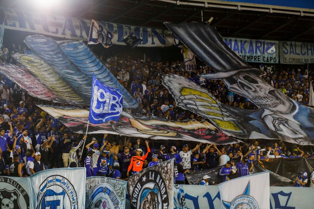 Hinchada de Millonarios en la final del FPC. Foto: Getty Images.
